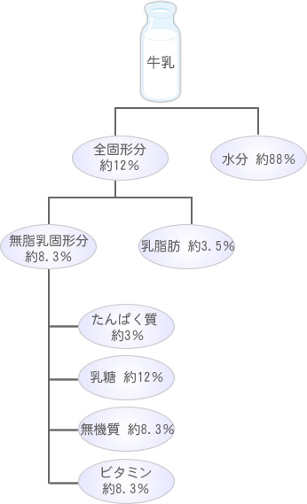 牛乳の組成図