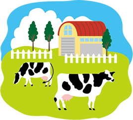 牧場と牛